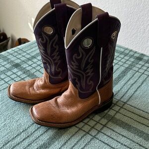 Old West Kids Boots in Purple and Brown
